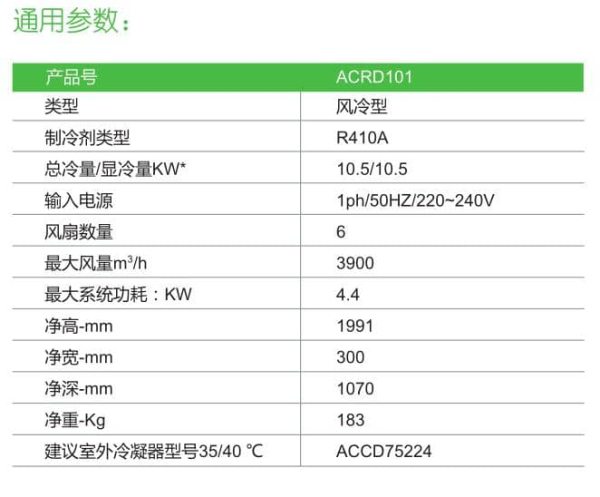 ACRD101风冷10kw 技术参数