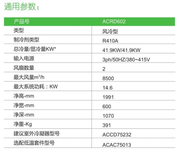 ACRD602风冷型 技术参数