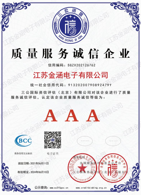 质量服务诚信企业